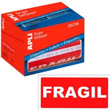 ETIQUETAS FRAGIL 50X100MM APLI