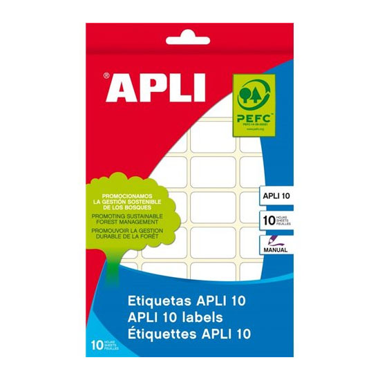 SOBRE ETIQUETAS APLI GOMETS 10MM BLANCO