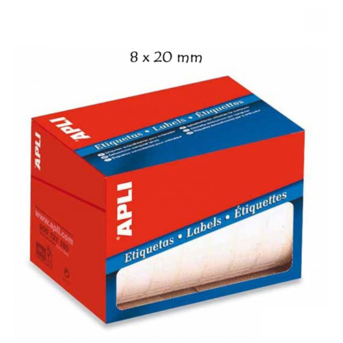 ROLLO ETIQUETAS APLI 8X20MM BLANCAS