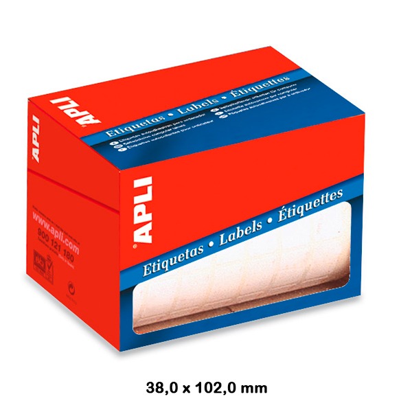 ROLLO ETIQUETAS APLI 38X102MM BLANCAS