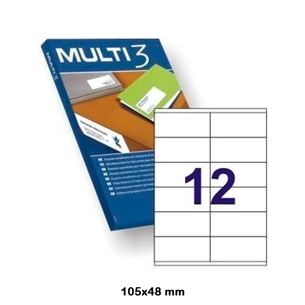 CAJA ETIQUETAS 105X48MM 100H BLCA MULTI