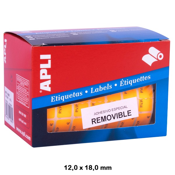 ROLLO ETIQUETAS PVP 12X18MM REMOVIBLES
