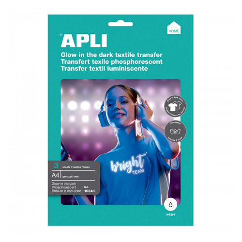 PACK 5H. PAPEL TRANSFER CAMISETA BRILLO