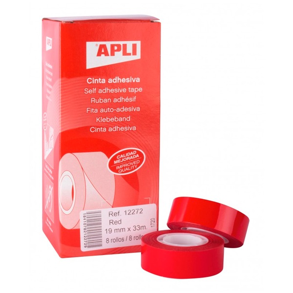 CINTA ADHESIVA 19X33MM ROJO