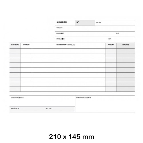 TALON.ALBARAN 1/4 APAISADO TRIPLICADO