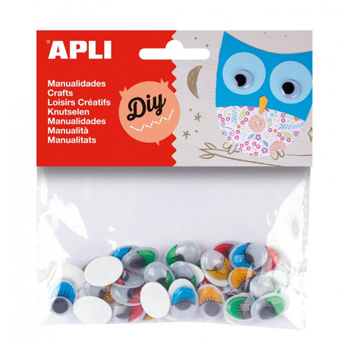 PAQ.40 OJOS COLORES ADHESIVOS