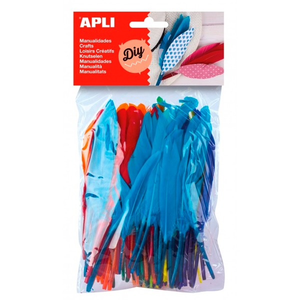 PAQUETE 100 PLUMAS 15CM COLORES VARIADO