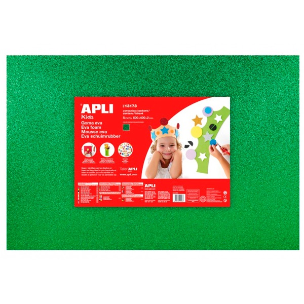 GOMA EVA 60X40CM 2MM VERD PURPURINA