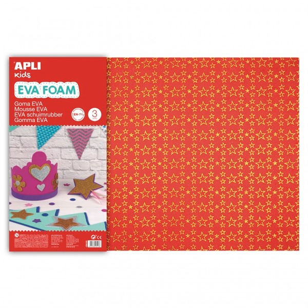 GOMA EVA IMPRESA ROJA ESTRELLA 60X40CM