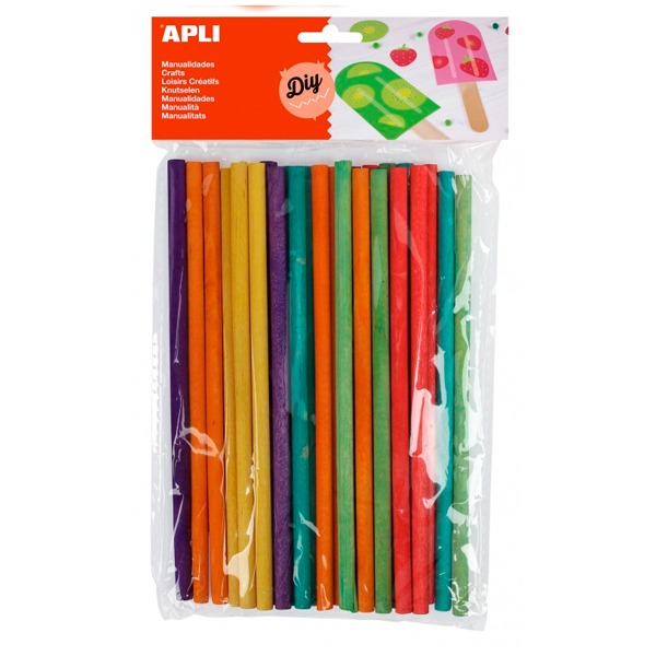 PAQ.25 PALOS CILINDRICOS 150X5MM COLORE