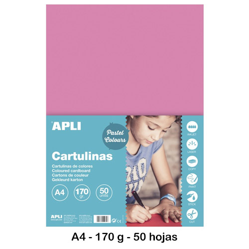 CARTULINA A4 170 GR PAQ 50 HOJAS FUCSIA
