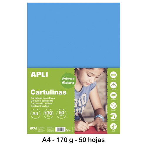 CARTULINA A4 170 GR PAQ 50 HOJAS A.MAR