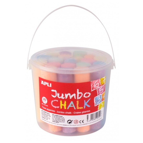 CUBO 20 TIZAS PARA SUELO DE COLORES