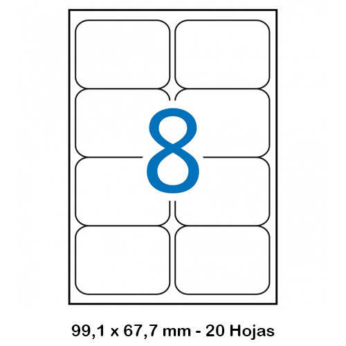 PACK 20H. ETIQUETAS INTEMPERIE 99X67,7M
