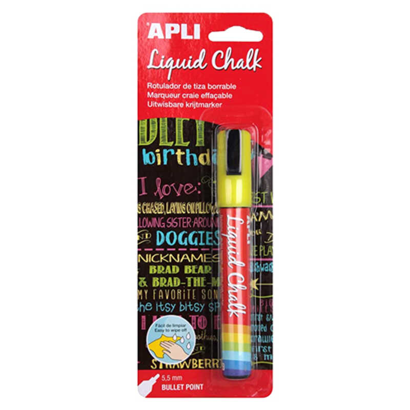 ROTULADOR LIQUID CHALK 5,5MM AMARILLO