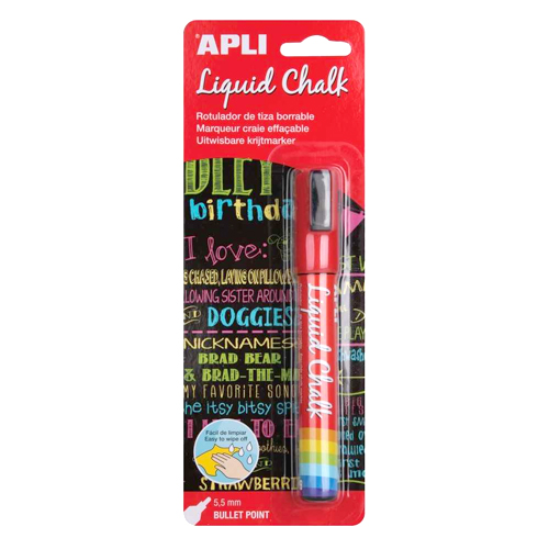 ROTULADOR LIQUID CHALK 5,5MM ROJO