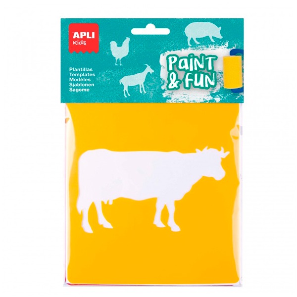 PAQ 6 PLANTILLAS PLASTICO ANIMALES GRAN