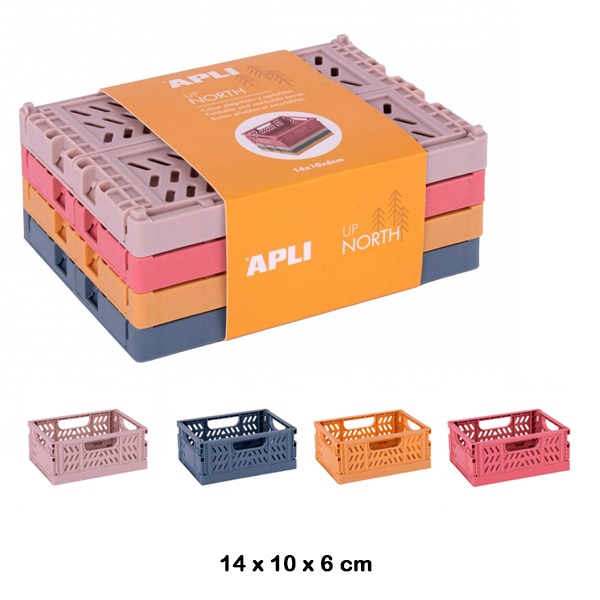 PACK 4 CAJAS PLEGABLES PASTICO 14X10X6C