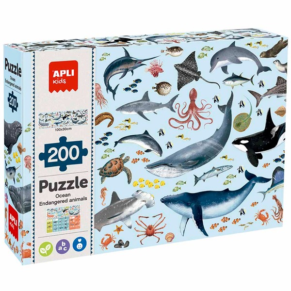 PUZZE ANIMALES AMENAZADOS MARINOS 200U