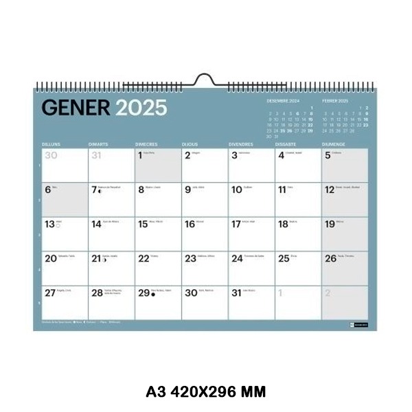 CALENDARIO PARED A3 CHROMAT 2025