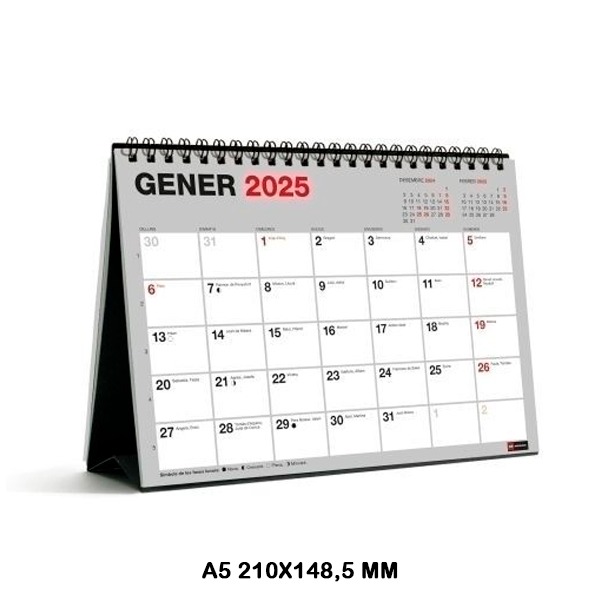 CALENDARIO SOBREMESA A5 ESCRIBIR 2025