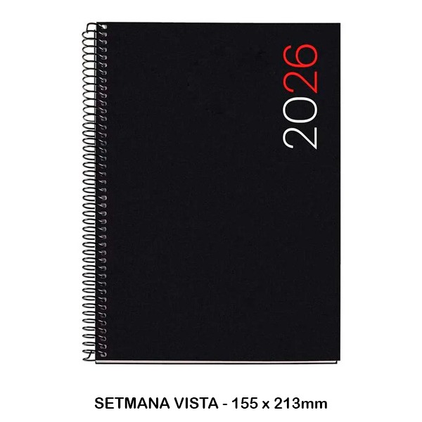 AGENDA ESPIRAL PLUS S/VV CITY NEGRO 2026