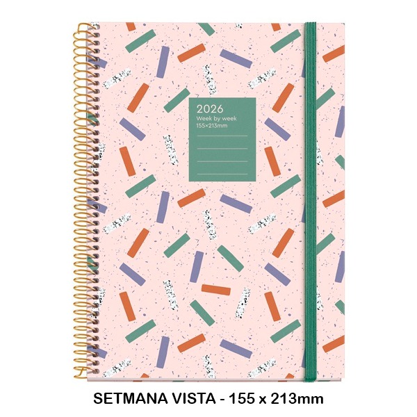 AGENDA ESPIRAL PLUS S/V CONFETI 2026