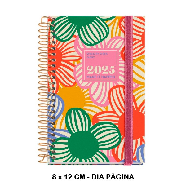 AGENDA ESPIRAL CADDY D/P FLOWERY 2025