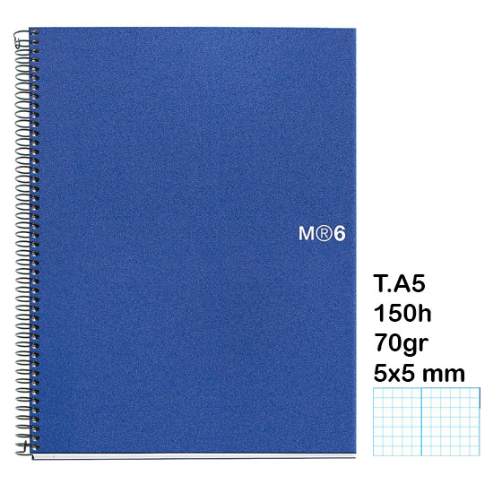 CUADERNO NOTE BOOK A5 150H 70GR AZUL