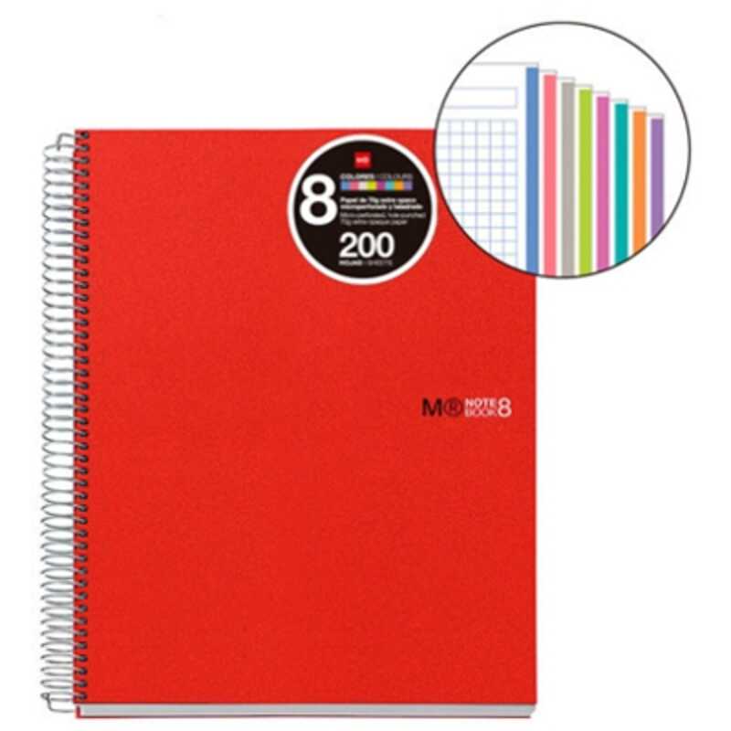 CUADERNO NOTE BOOK A5 200H 70GR ROJO