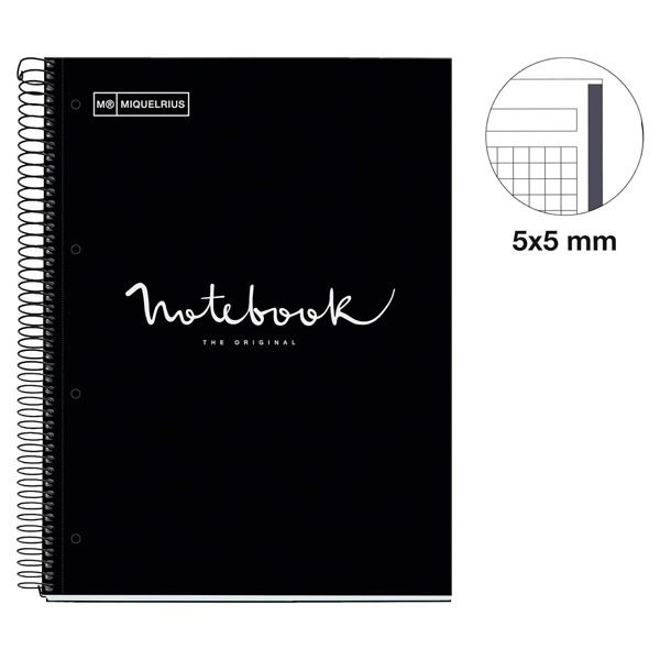 CUADERNO NOTEBOOK 80H 90G A4 EMOT. NEGR