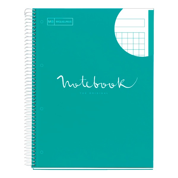 CUADERNO NOTEBOOK 80H 90G A4 EMOT.TURQU
