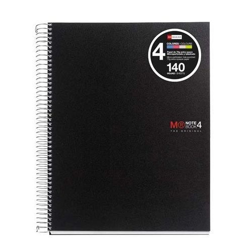 CUADERNO NOTE BOOK A5 140H PP NEGRO