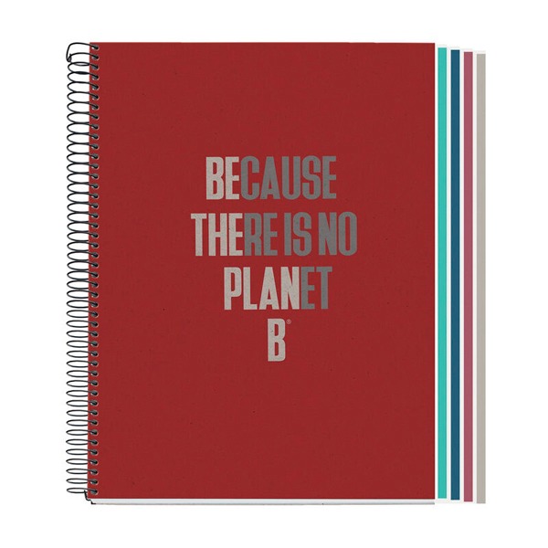 CUADERNO NOTEBOOK 120H A4 RECIC.ROJO