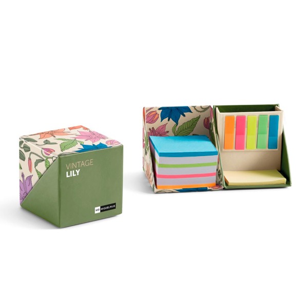 CUBO DE NOTAS  ADHESIVAS VINT LILY
