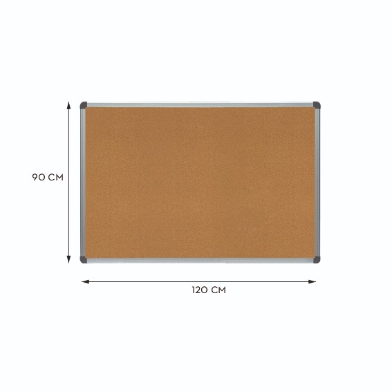 TABLERO CORCHO MARCO ALUMINIO 90X120CM