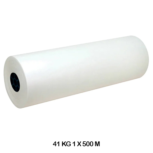 BOBINA PAPEL KRAFT BLANCO 41KG 1'1X500M