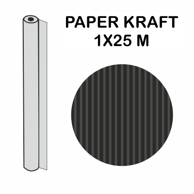 ROLLO KRAFT NEGRO 1X25M 70GR