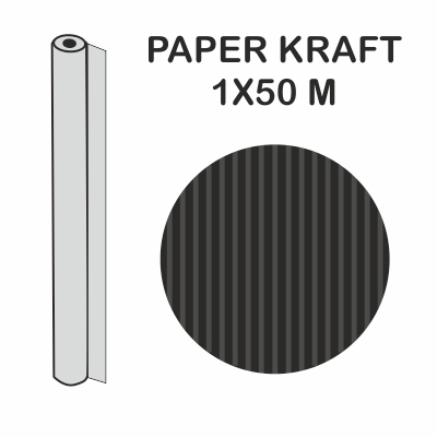 ROLLO KRAFT NEGRO 1X50M 70GR