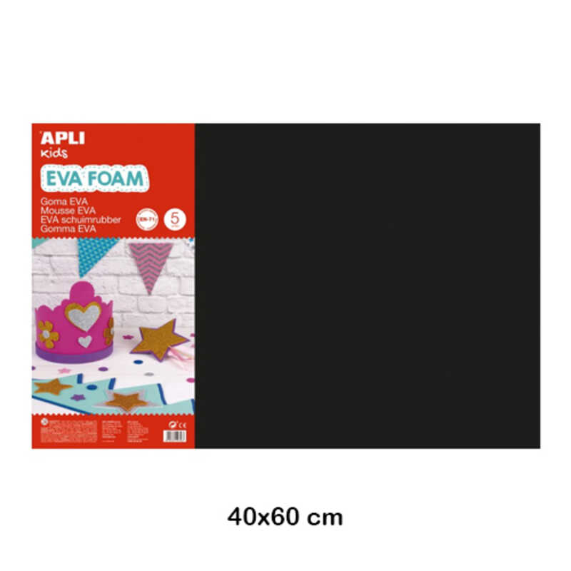 GOMA EVA NEGRO 60X40CM 2MM