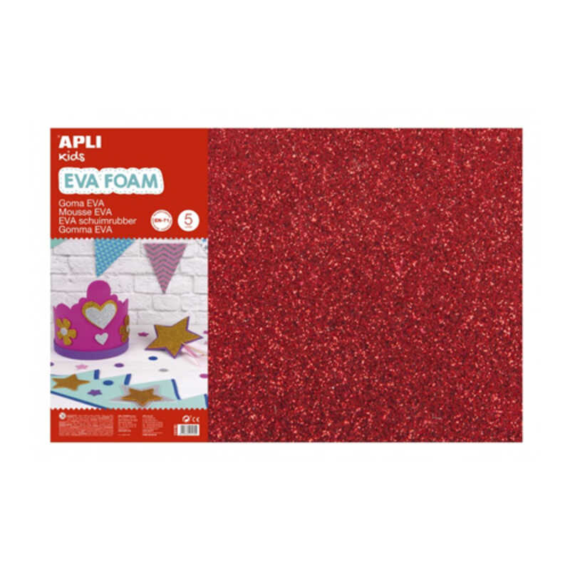 GOMA EVA ROJO PURPURINA 60X40CM 2MM