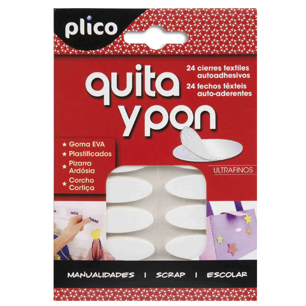 SOBRE 24 OVALOS 35X11MM VELCRO ADH BLAN