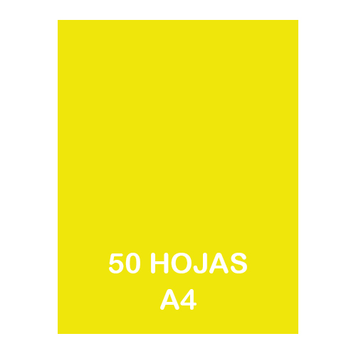 PAQ. 50H CARTULINA A4 185GR AMARILLO CAN