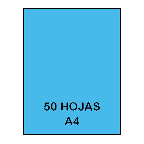 PAQ. 50H CARTULINA A4 185GR AZUL TURQUE