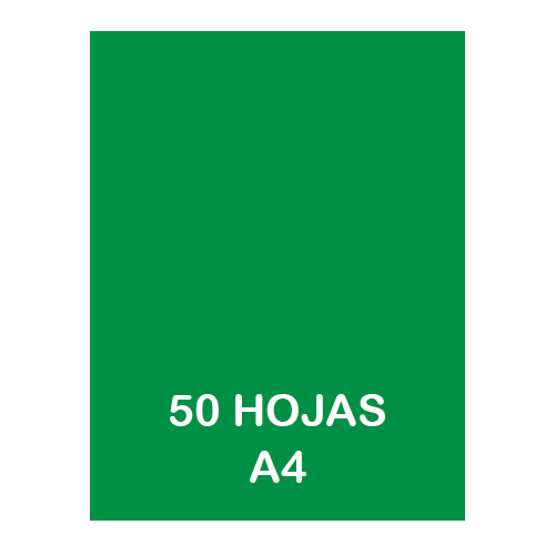 PAQUETE 50H.CARTULINA A4 185G.VERDE