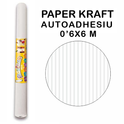 ROLLO PAPEL AUTOADHESIVO 0'6X6M BLANCO