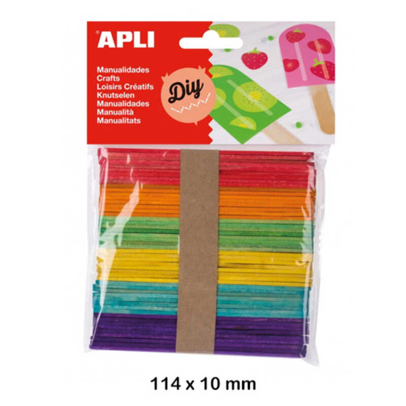 PAQ. 50 PALOS MEDIANOS MADERA DE COLORE