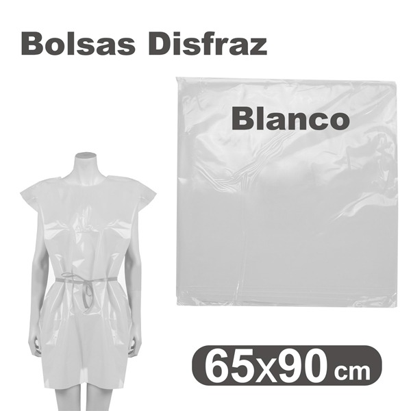 BOLSA PLASTICO DISFRAZ 65X90CM BLANCA