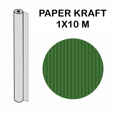 ROLLO KRAFT VERDE OSCURO 1X10M 70GR