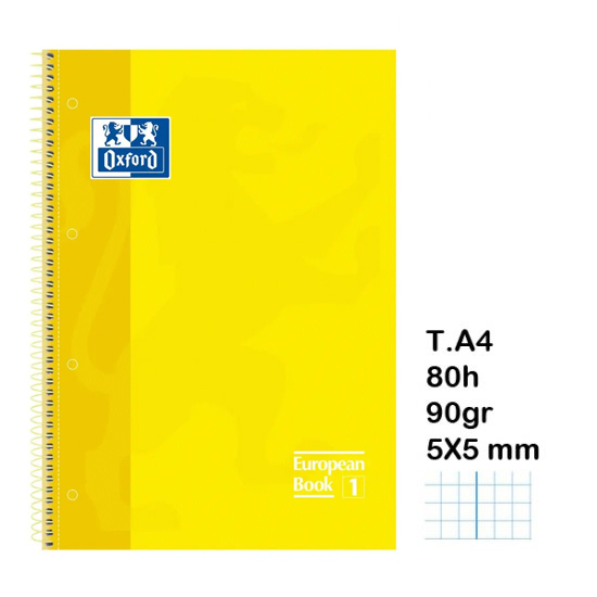 LIBRETA A4 ESP. T/D 5X5 80H OXFORD AMAR